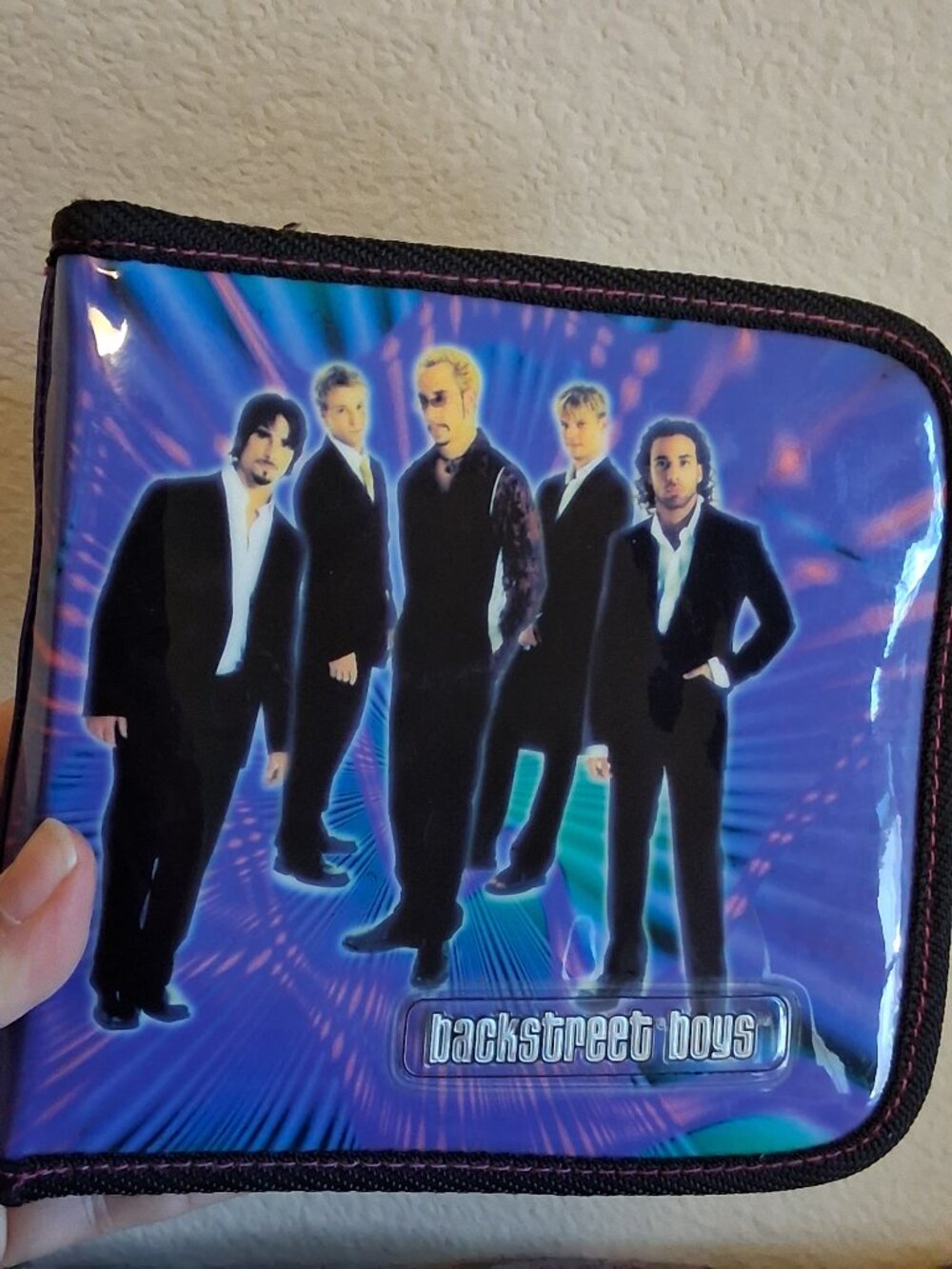 Vintage 2001 Y2K Backstreet Boys CD Case Holder 12 Disc Zipper Soft Vinyl 6"